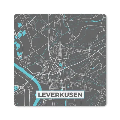 Produktbild von MuchoWow® Mauspad Mousepad Blau - Deutschland - Karte - Stadtplan - Leverkusen 30x30 cm - Mousepads - Maus Mat - Pad - Mausunterlage - Gaming