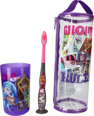 Produktbild von Tinokou, Zahnbürstenset-Becher - Kinderset - Monster High, Violett