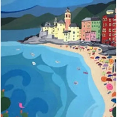 Productafbeelding van Schilderen op nummer: Stadsstrand, 50x40 cm, met lijst. Creatief