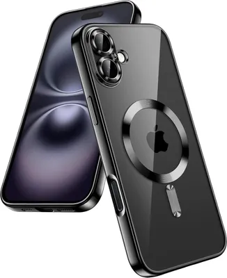 Produktbild von MagSafe Hülle für iPhone 16 Magnet Case Schutz Cover mit Kameraschutz in Schwarz
