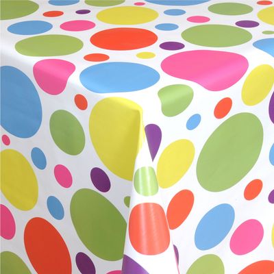 TEXMAXX Wachstuch Tischdecke Wachstischdecke Wachstuchtischdecke abwaschbar ( 621-00 ) - 200 x 140 cm - PVC Tischdecke abwischbar, Punkte Muster in Bunt