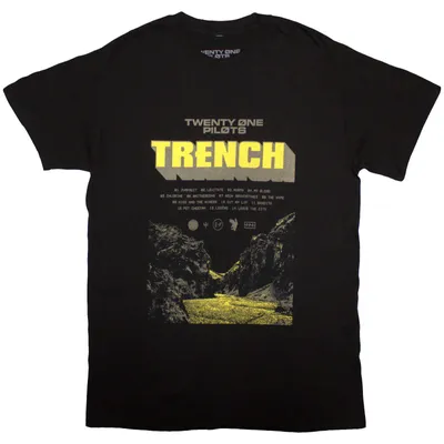 Image de Twenty One Pilots | T-shirt officiel du groupe | Trench Cliff, Large, Black