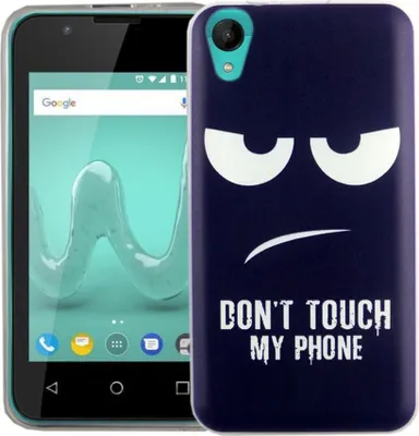 Produktbild von Handy Hülle für Wiko Sunny 2 Dont Touch My Phone Blau Smartphone Cover Bumper Schale Etuis