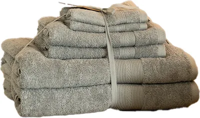 Produktbild von Home Deluxe - Handtuch Set - 6 tlg. CUDDLE - Hellgrau- Material: 100% Baumwolle I Handtuch Badetuch Duschtuch Set Handtuchset