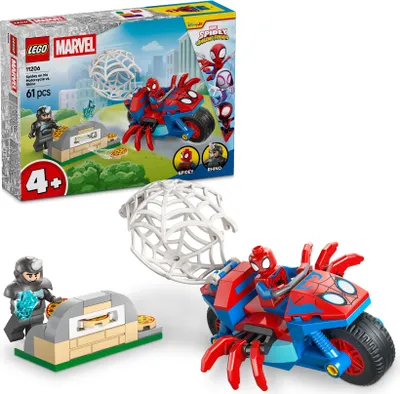 Produktbild von LEGO ǀ Marvel Spidey und seine Super-Freunde Spidey auf Motorrad vs. Rhino - Superhelden Spielzeug mit Motorrad und 2 Minifiguren - Geschenk für Jungen ab 4 Jahren und Fans der Serie - 11206