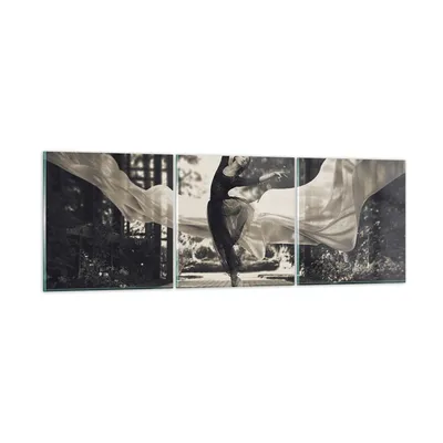 Produktbild von Bilder auf glas - 3 Teile - Ballerina Tanz Luft - 90x30cm - Glasbilder - Wandbilder - Bilder - zum Aufhängen bereit - Wanddekoration aus Glas - Glas Bilder - Wandbild auf Glas - GCA90x30-4945