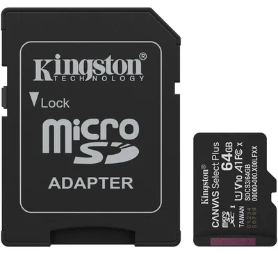 Obrázek produktu pro Kingston 64GB microSDXC Canvas Select Plus CL10 100MB/s + adapter