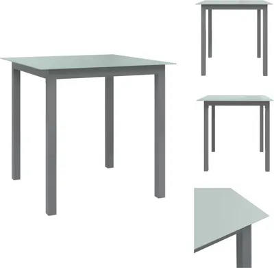 Produktbild von vidaXL Gartentisch Hellgrau 80x80x74 cm Aluminium und Glas -  Gartentische