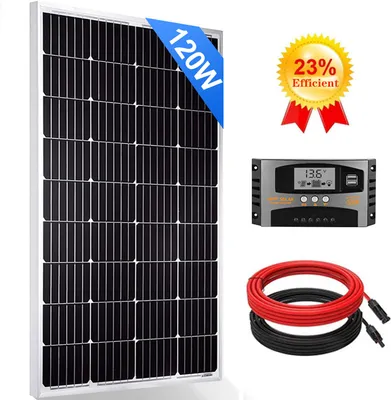 Produktbild von Gliese 120 Watt Monokristallin Solarpanel 120W Solarmodul Solar Set für Balkonkraftwerk Gartenhäuse Wohnmobil Camper Boot