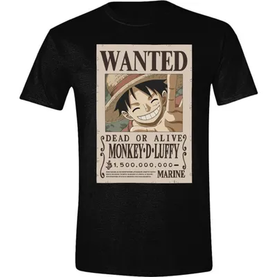 Image de T-shirt One Piece - Affiche « Wanted » de Luffy (noir) S