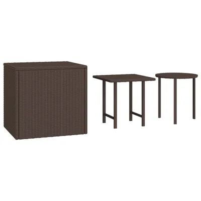 Produktbild von vidaXL Garten-Beistelltische 3 Stk. Braun Poly Rattan