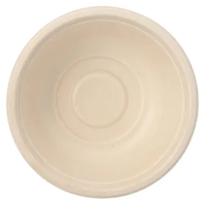 Produktbild von PAPSTAR Schalen aus Zuckerrohr "pure", Ø 15,5 cm, natur | Schrumpffolie (12 Stück)