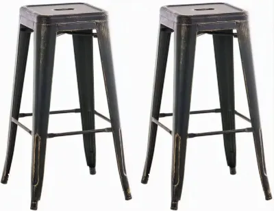 Produktbild von 2er Set Barhocker Joshua schwarz-gold