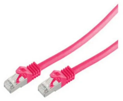 Imagen del producto de Cable de conexión RJ45 con cable interno CAT 7, blindado (PIMF), color magenta, 2 metros