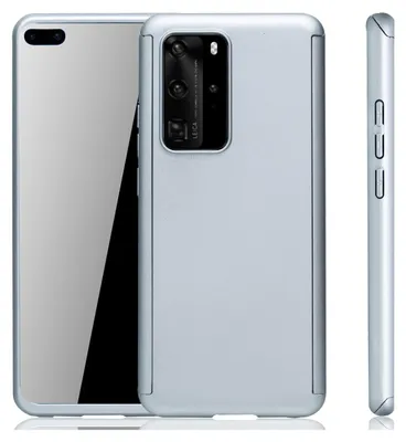 Produktbild von Handyhülle Schutzhülle für Huawei P40 Full Case Cover Displayschutz 360 Silber