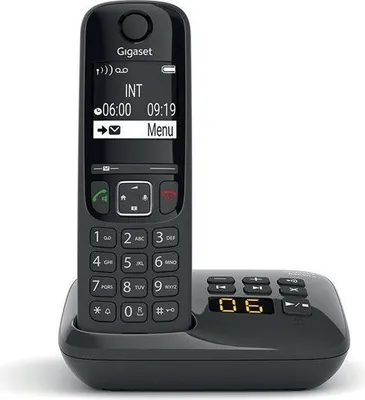 Image de Téléphone Fixe GIGASET AS690 A, Noir, Répondeur 20 Minutes, Mains-Libres HSP, Blocage d'Appels, Répertoire 100 Contacts