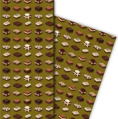 Produktbild von Leckeres Pralinen Geschenkpapier mit Blüten Muster auf beige - G7621, 32 x 48cm