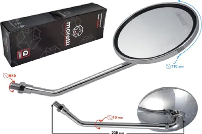 Zdjęcie produktu dla Lusterka R+R Do Motocyklu (Średnica Gwintu 10Mm) Z Homologacją
