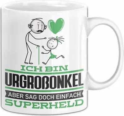 Produktbild von Urgroßonkel Geschenk Tasse Ich Bin Urgroßonkel Aber Sag Doch Einfach Superheld Lustige Geschenkdiee für Urgroßonkel Kaffee-Becher (Weiß)