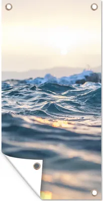 Produktbild von MuchoWow® 40x80 cm Outdoor-Poster Gartendeko Sichtschutz Garten Poster für den Garten  Meer - Wellen - Wasser