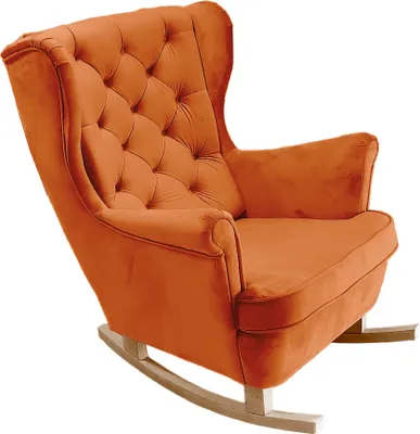 Image de DomoHome Fauteuil de relaxation Fauteuil avec accoudoirs Fauteuil TV Lounge Fauteuil rembourré Fauteuil Couch Fauteuil de salon Fauteuil à oreilles | 102x81x95cm | Orange_29825