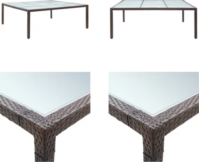 Produktbild von vidaXL Garten Esstisch Braun 200×200×74 cm Poly Rattan - Gartentisch - Gartentische - Outdoor-Tisch - Outdoor-Tische