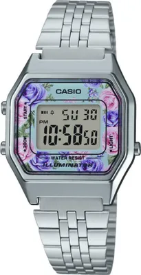 Produktbild von Casio LA680WA-2C Women's Vintage Floral Dial Alarm Chronograph Digital Watch