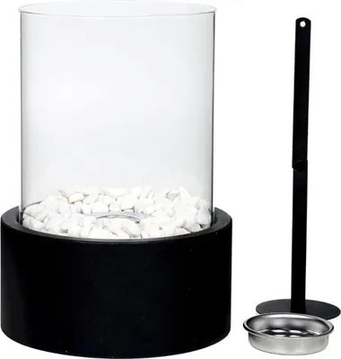 Produktbild von Bioethanol Tischkamin, Tischfeuer mit dekorativen Steinen, Tischfeuerstelle für In- und Outdoor, 12 x 22 cm - FIREFLICKER