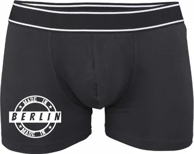 Produktbild von Boxershorts - Mann - Boxer-0025-man-black-v-S - schwarz - S - vorn -  BERLIN - lustiges Motiv - Spruch - Unterwäsche - Unterhose - Freizeit - lustig