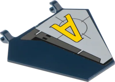 Produktbild von 1x Lego Fahne 5x6 dunkel blau 2 Clips Sticker Agents Logo links x1435pb002L