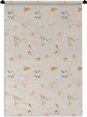 Produktbild von MuchoWow® Wandteppich Wandbehang Blumen - Muster - Pflanzen 120x180 cm Tapisserie Dekoration Wandtuch - Schlafzimmer - Dekorationen für das Haus