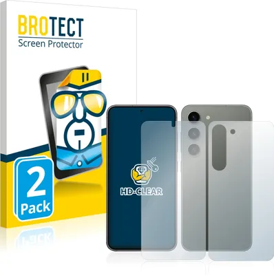 Produktbild von 2x Für Samsung Galaxy S23 (Display+Rückseite) Schutzfolie BROTECT Displayschutz Display Schutz Folie Klar Transparent