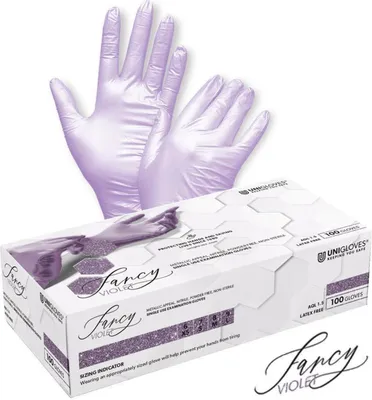 Produktbild von Einweghandschuhe Fancy Violet - puderfrei - Gr. L - 1000 Unigloves Nitrilhandschuhe