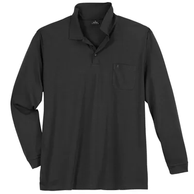 Produktbild von Ragman Softknit Langarm-Polo XXL anthrazit melange