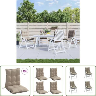 Produktbild von The Living Store Niedriglehner-Auflagen 4 Stk. Taupe Oxford-Gewebe