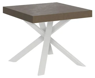 Immagine prodotto di Tavolo Allungabile 90-194x90x76 cm Clerk Tortora Gambe Bianche