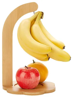 Bananenhalter aus Holz, 18x18x29 cm, mit Blumenbasis