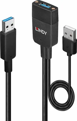 Obrázek produktu pro Lindy 43357, USB 3.2 Gen 2 (3.1 Gen 2) Type-A, USB 3.2 Gen 2 (3.1 Gen 2) Type-A, 100 Mbit/s, Černá, ABS (akrylonitril-butadien-styren), Kulatý kabel