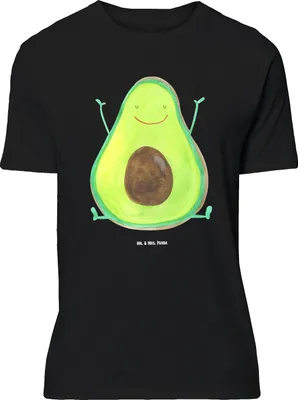 Produktbild von Mr. & Mrs. Panda Größe XL T-Shirt Avocado Glücklich - Schwarz - Geschenk, Tshirt, mit Spruch, Shirt, Chaos, Frucht, Freude