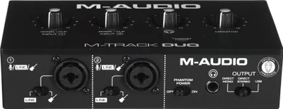 Imagen del producto de M-AUDIO M-Track Duo: Interfaz de audio USB, preamplificadores de alta calidad, 16 bits, 48 kHz, color negro
