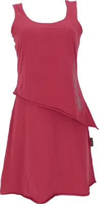 Produktbild von Minikleid aus Baumwolle im Lagenlook, ärmelloses Boho Kleid mit Federdruck - Paprika, Damen, Rot, Elasthan,Baumwolle(Bio), Größe: XL