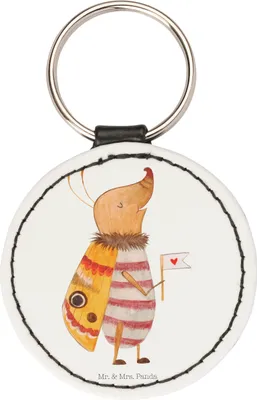 Produktbild von Mr. & Mrs. Panda anhänger schlüssel Nachtfalter Fähnchen - Weiß - Geschenk, Küche Deko, Süß, Taschenanhänger, mini schlüsselanhänger, Käfer, Modern, Was Kostet Die Welt