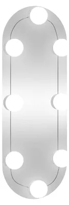 Produktbild von vidaXL Wandspiegel mit LED-Leuchten 15x40 cm Glas Oval