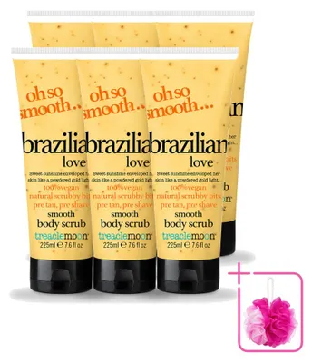 Imagen del producto de 6 exfoliantes corporales Treaclemoon "Brazilian Love" - 225 ml cada uno - Pack de 6 unidades