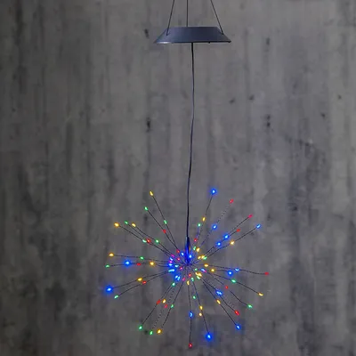 Produktbild von Star Trading 481-87 LED-Solar-"Firework Solar"hängend, schwarz, 90 bunte LED,ca. 26x50 cm, Solarpanel, Akku, outdoor, Vierfarb-Karton