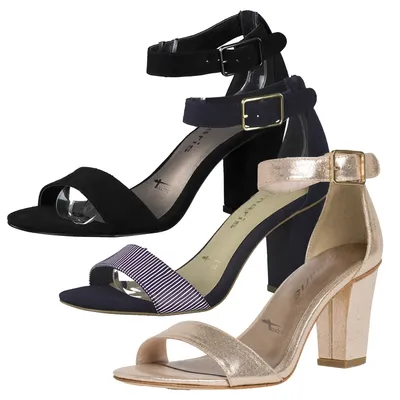 Produktbild von Tamaris Damen Sandaletten Blockabsatz geschlossen Ferse 1-28097-26, Größe:41 EU, Farbe:Schwarz