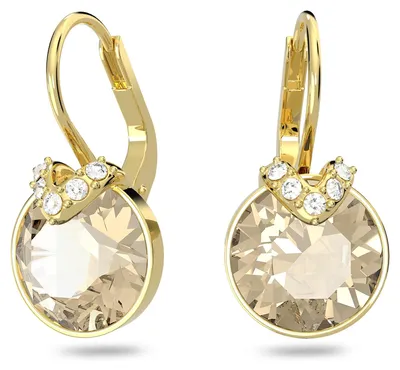 Produktbild von Swarovski Bella V Drop-Ohrhänger, Rundschliff, Goldfarben, Goldlegierungsschicht