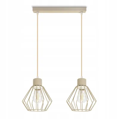 Produktbild von Luxolar - Led Pendelleuchte 2-flammig aus Metal Draht im Edison-Stil E27 60 W - Deckenlampe wohnzimmer, Beige Metal