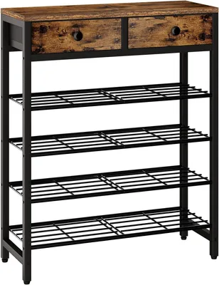 Obrázok produktu pre Stojan na topánky 4 úrovne, TXJ041H, 30 kg, čierna, pre predsieň