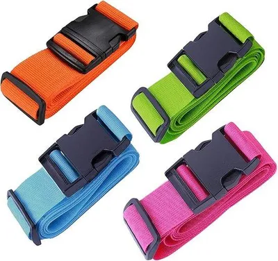 Produktbild von Famanu Koffergurte Set, 4 Stück, Verstellbar, Bunte Farben